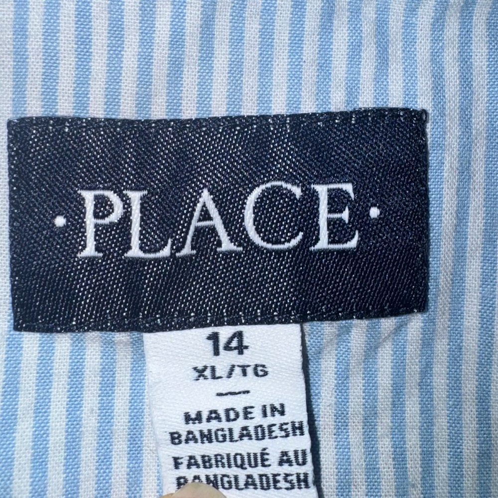 The Children’s Place Boy Poplin Train Button Down Up Shirt XL - Picture 5 of 6